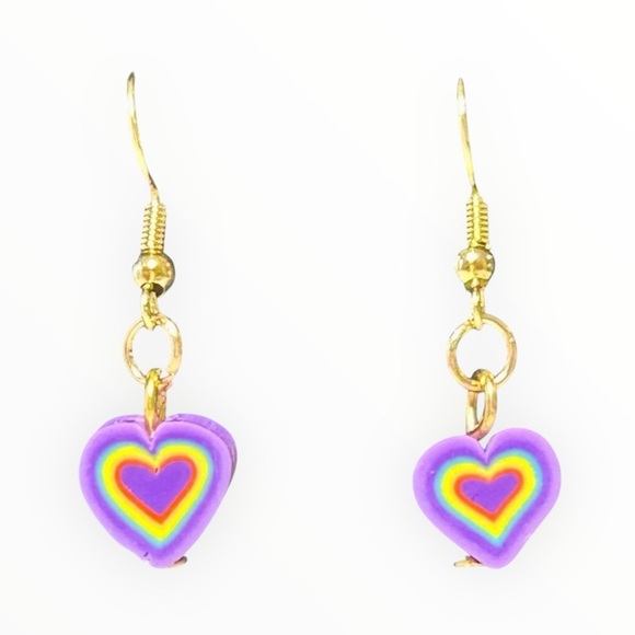 Colorful Heart Earrings - Picture 4 of 6